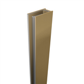 Brushed Brass / Satin Gold Fixed Frameless Shower Screen Radius Corner Fixed Panel with Extended Dry Glaze U Channels